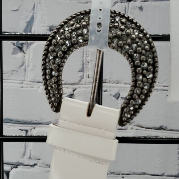 White Fancy Belt Size L 36-40 inches New - Picture 5 of 9